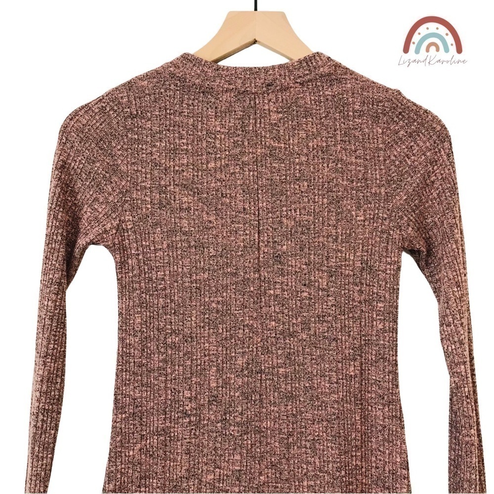 Topshop Marled Ribbed Sweater Knit Long Sleeve Dress - Picture 5 of 9
